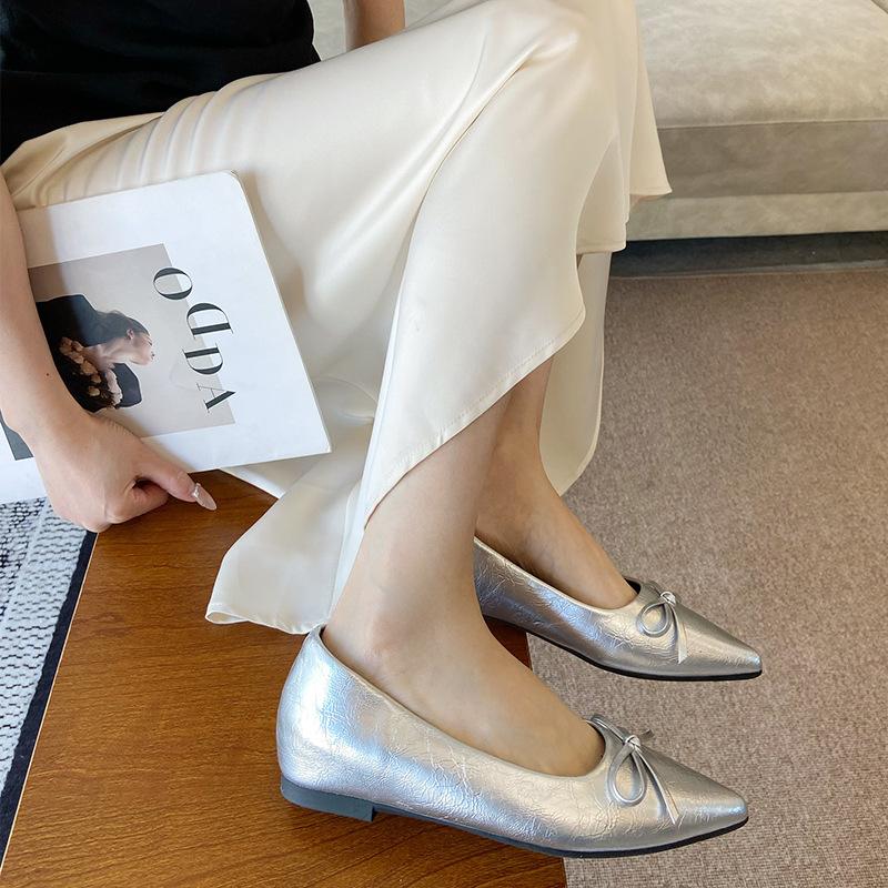 W629-3 French fairy style pointed Mary Jane women's shoes 2025 spring and autumn new models with skirt bow single shoes women