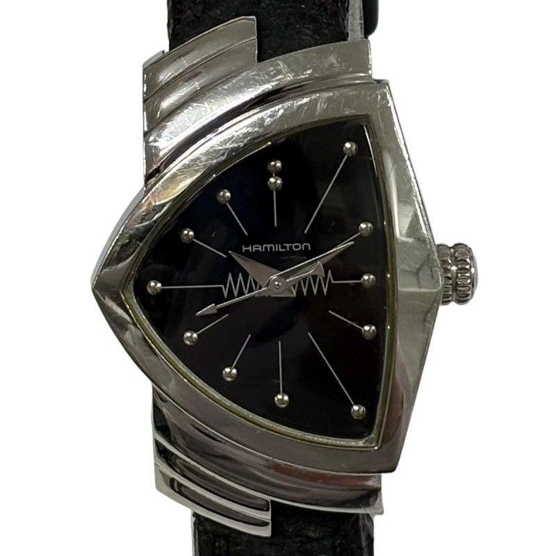 Used HAMILTON Ventura H242111 Women's Watch Quartz Black Dial Working Item [Used Item] 22603R51