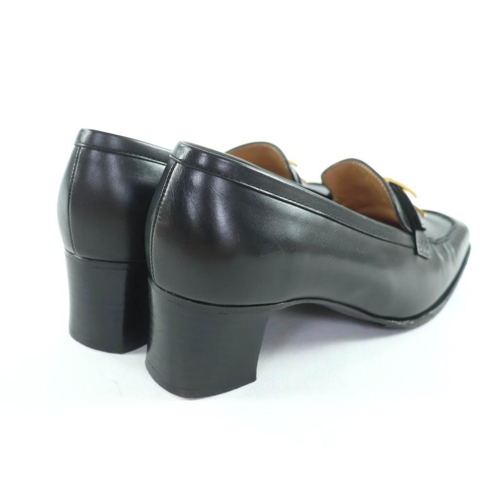 Tolle HERMES Slipper schwarzes Leder Damen 35.5 Gebraucht