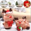 Mini Deer Figurines Resin Elk Toys Cake Topper Miniature Snow Scene Micro Landscape Home Decoration Christmas Supplies Craft
