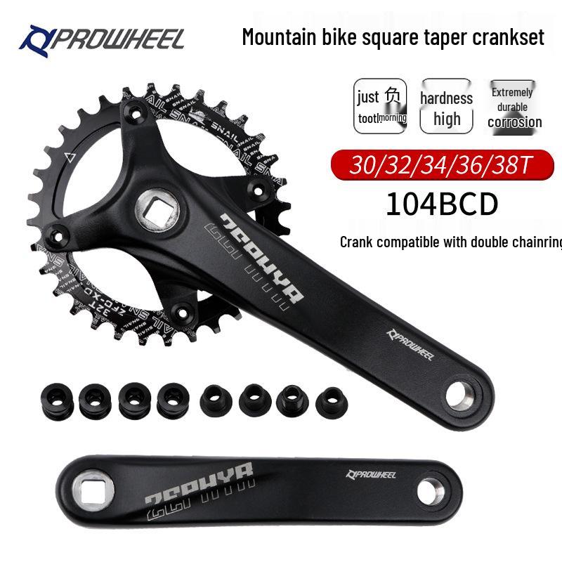 Guarnitura Prowheel Haomeng per Mountain Bike 104BCD 9/10/11 Velocità, Corona 32-38T