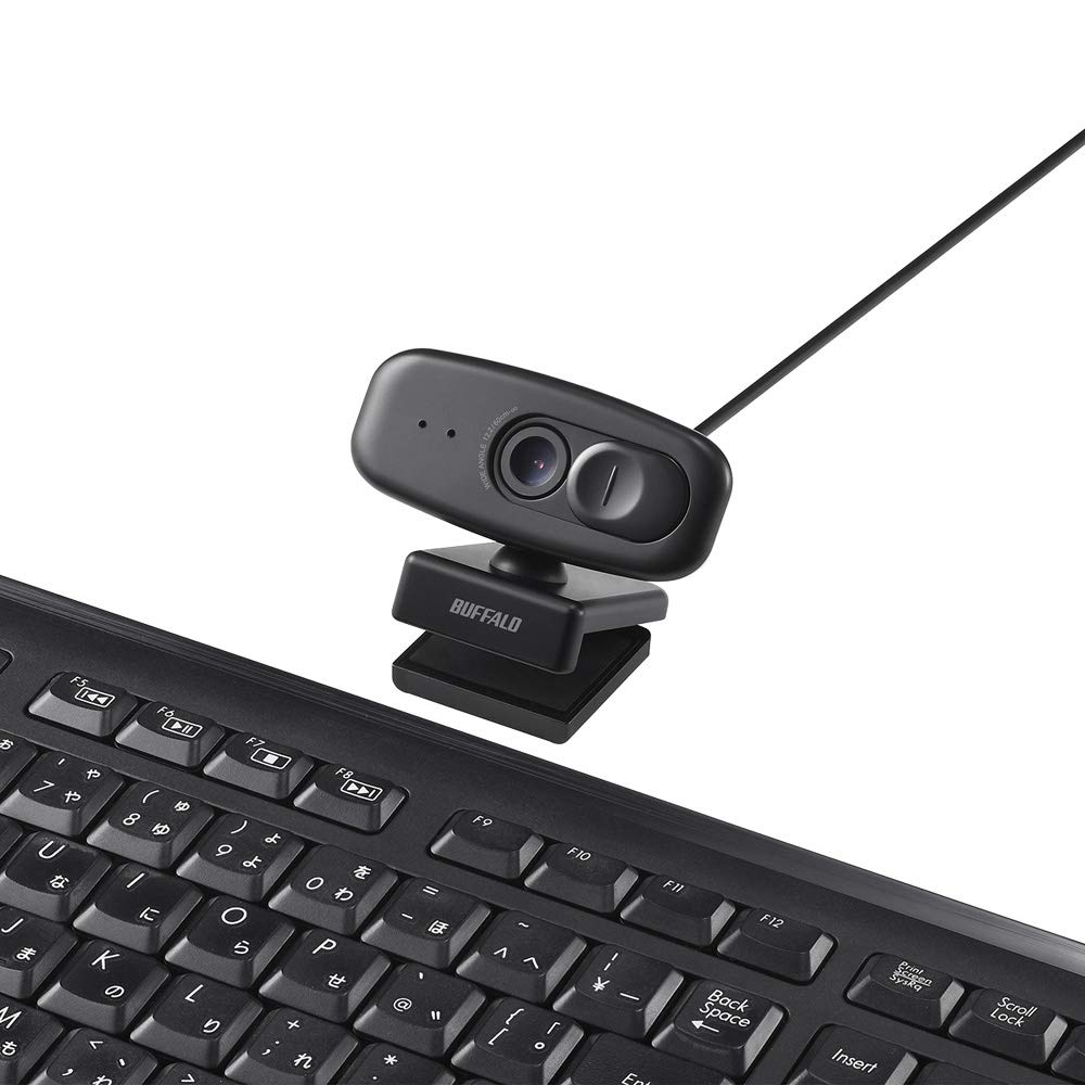 Buffalo Webcam 1080P Full HD 30fps 2MP Wide Angle Approx. 120° Zoom/Slack/Microsoft Teams Compatible Windows/Mac Compatible Privacy Shutter Built-in M