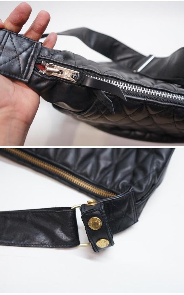 Schott NYC PADDED BANANA BAG, Men's, F 010, Black, 782-3976005