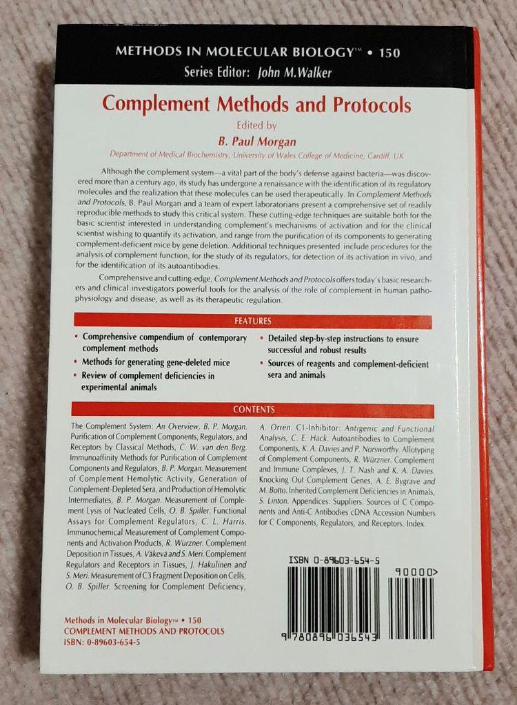 [USED] Complement Methods and Protocols