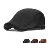 Autumn Winter PU Beret Men's Warm Velvet Forward Cap