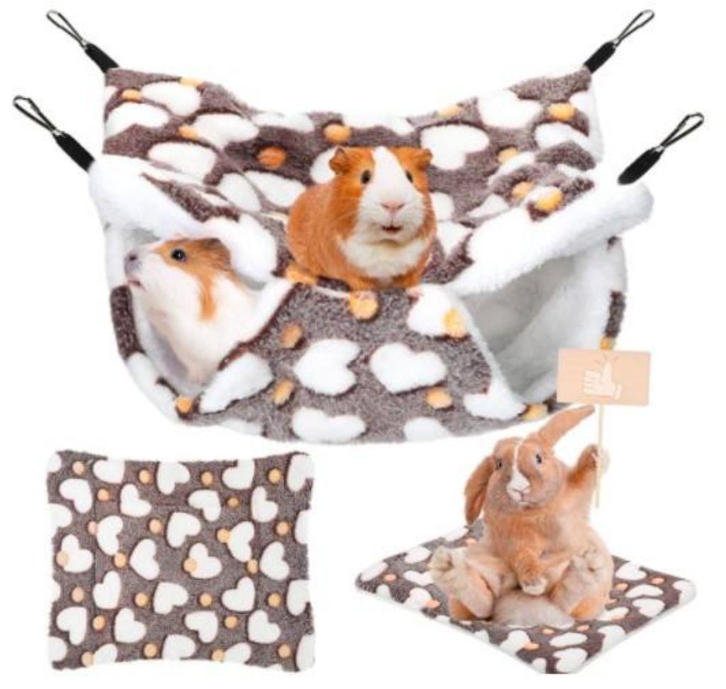 Double Layered Hamster Cage Sleeping Hammock Print Guinea Pig Clothes Bed Rodent Hammock Cage Little House