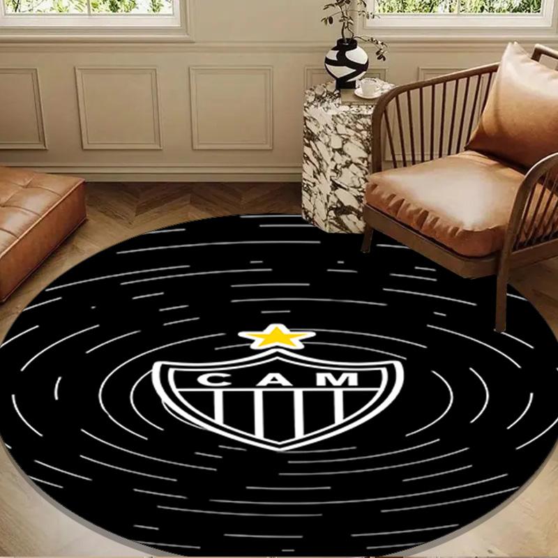 1PC Black And White Stripes With Shield Round mat Home Decor, Chair rug For livingroom,Bedroom, doormat home decor Birthday Gift Christmas Gifts