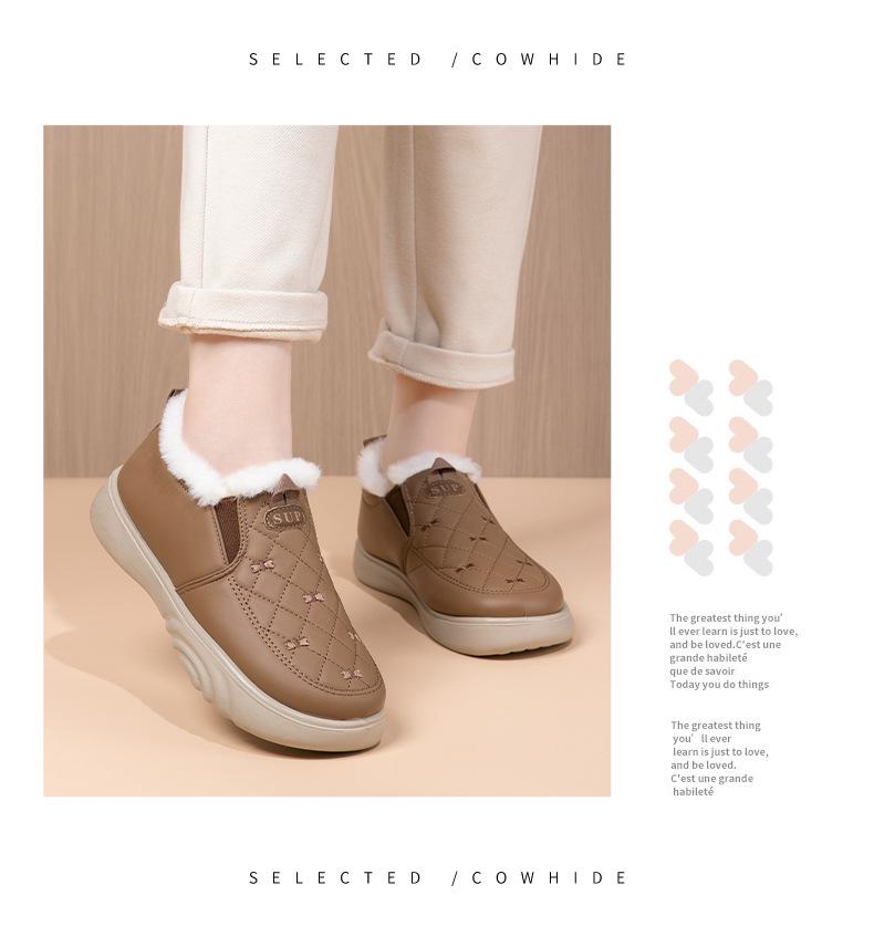 2024 Winter Women's Waterproof Cotton Boots: Thick-Soled, Casual, Warm, Plus Velvet, Comfortable Snow Shoes