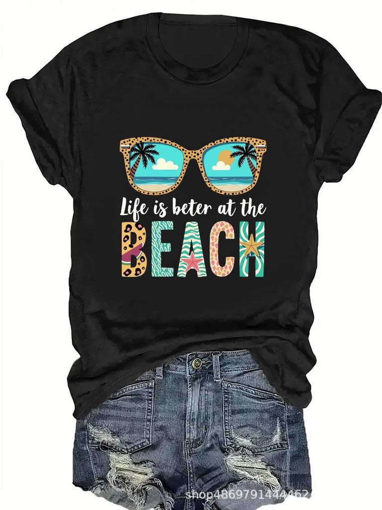 Women's Cross-Border Fashion Round Neck T-Shirt
