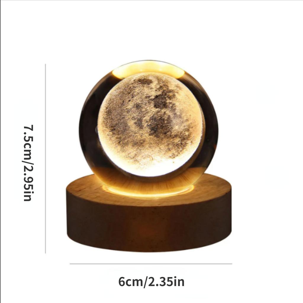 USB LED Night Light Galaxy Saturn Moon Creative Crystal Ball Mood Light Bedroom Home Decor Table Lamp for Children Birthday Gift