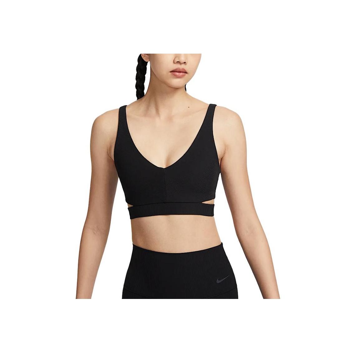 

Nike Zenvy Dri-Fit Rib модное, приятное для кожи, дышащее, удобное, спортивное нижнее белье, женское нижнее белье, черное, HF5379-010 M