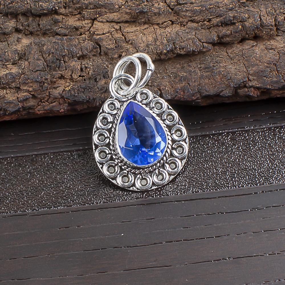 Tanzanite Handmade Gemstone Pendant, 925 Solid Sterling Silver Pendant Antique Jewelry, Pendant For Engagement Gift