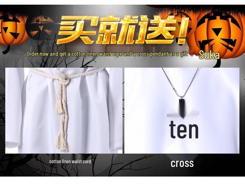 Halloween Medieval Monk & Wizard Robe Costume - Priest COS Stage Wear