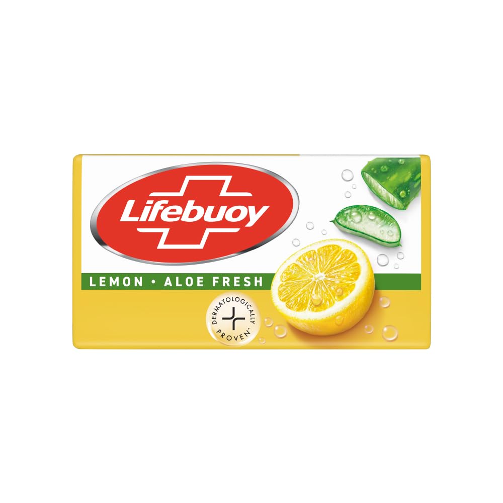 

Lifebuoy Lemon Fresh Soap Bar Pack Of 1 With 5 soap x 100g each(500g) Bars For Daily Bathing, Odor Control, Refreshing Cleansing