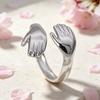 Open Ring Exaggerated Arm-Circling Shape Three-Dimensional Sculptural Design Wraps Finger Ring Hip-Hop Street Style Statement