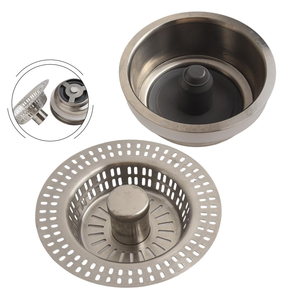 For Most 3-12 Inch Drains 3 In 1 Sink Strainer Kitchen Sink Drain Strainer Home Improvement Larger Filter Capacity