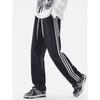 Striped Pants Men's Autumn and Winter Velvet Teen Loose Straight Pants Boys Casual Trousers Sweatpants