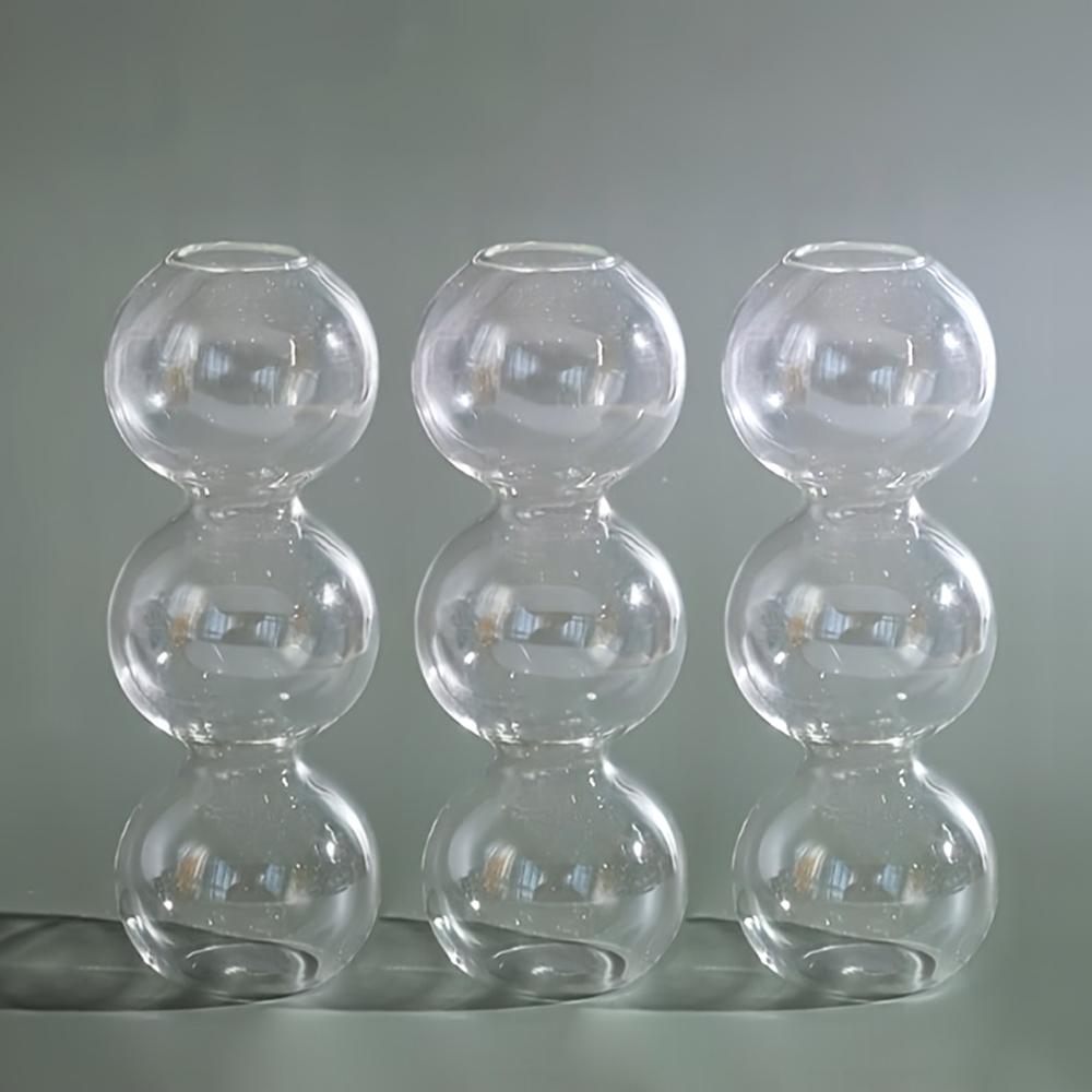 Clear Glass Bubble Hydroponic Vase Cute Style Unique Floral Vase Creative Globose Vase For Wedding Table Centerpieces Home Decor