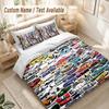 Jdm Sports Cars Bedding Set, 1 Duvet Cover & 2 Pillowcases Soft Comfortable Bedroom Home Textile Decor