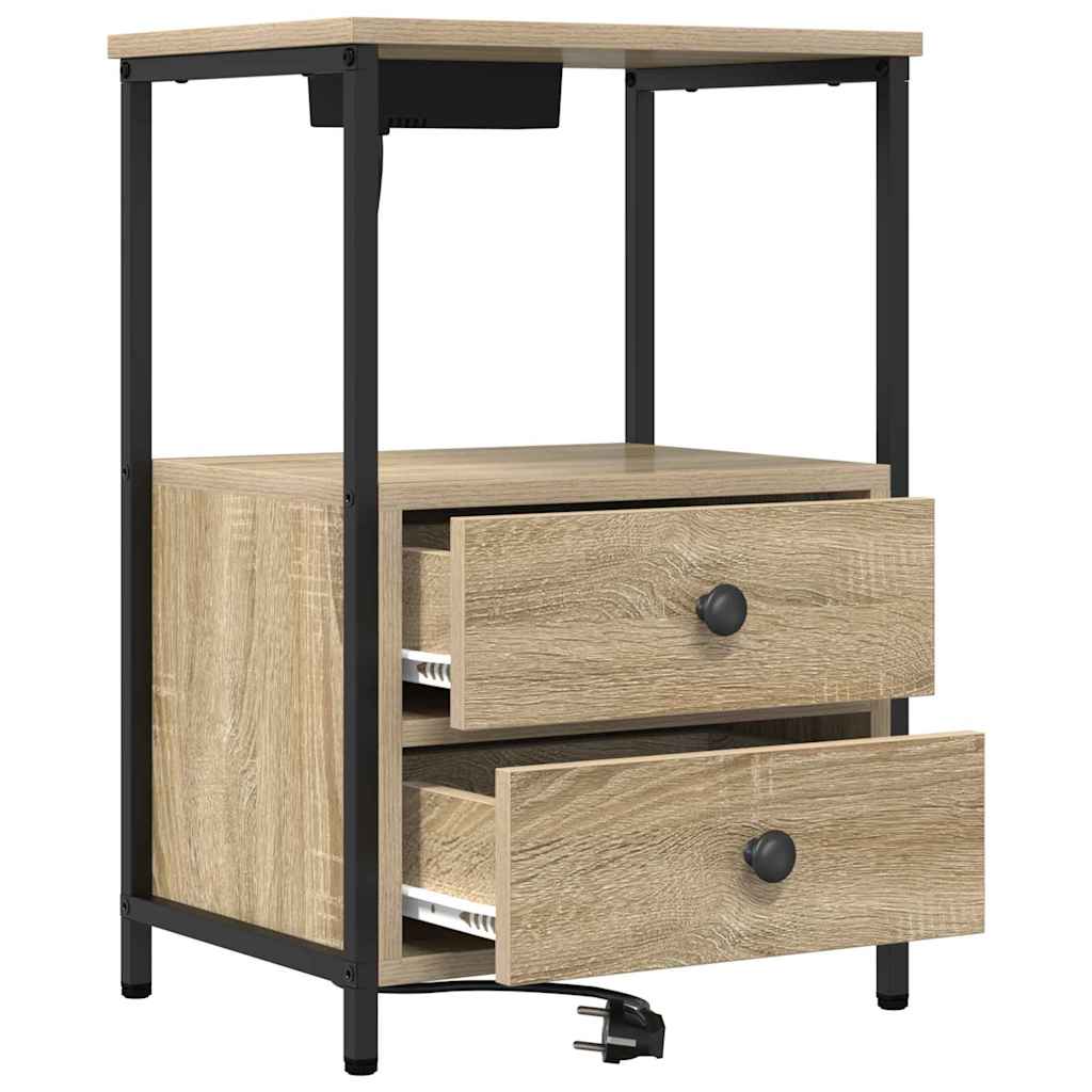 Nightstand 2 pcs Sonoma Oak 40 x 31 x 60 cm engineered wood