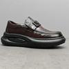 European station men's shoes spring new trendy shoes leather loafers air cushion thick sole heightening sports business casual leather shoes