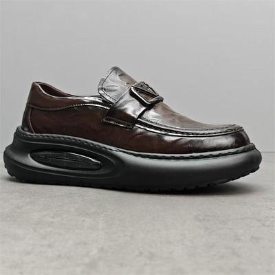 Stazione europea scarpe da uomo primavera nuove scarpe alla moda mocassini in pelle suola spessa con ammortizzatore rialzo scarpe sportive business casual in pelle
