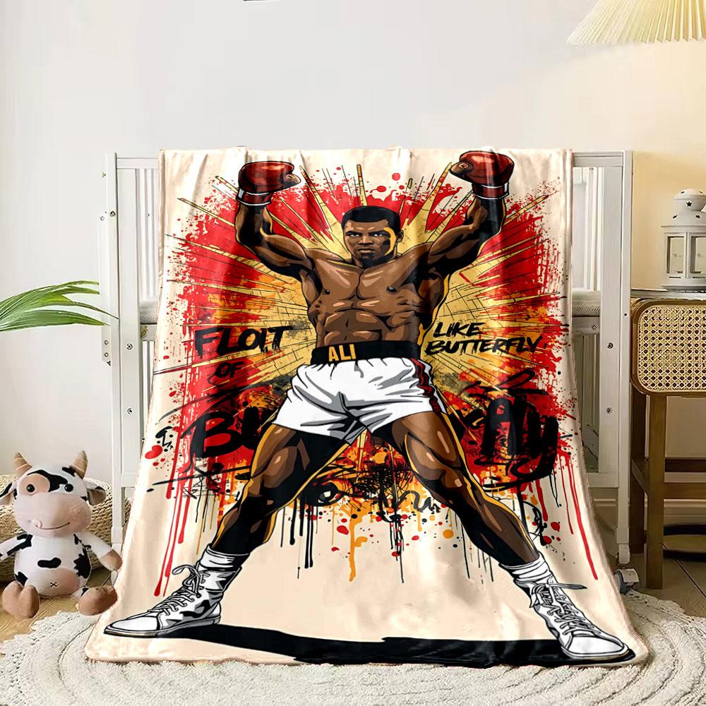 

Dynamic boxing-themed design with vibrant splashes and bold text elements. for all seasons blanket lunch break throw gift 80cm x 120cm