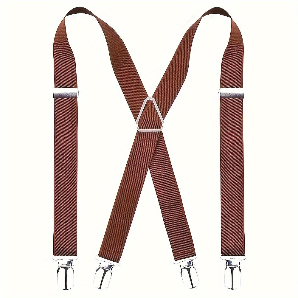 Heavy Duty Y-Back Suspenders Adjustable Elastic Straps Strong Clips Hiking Back Braces Men Women Outdoor Sport Camp Travel Brace