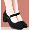 sapatos femininas women cute light weight round toe buckle strap square heel shoes lady retro vintage comfy shoe ab740