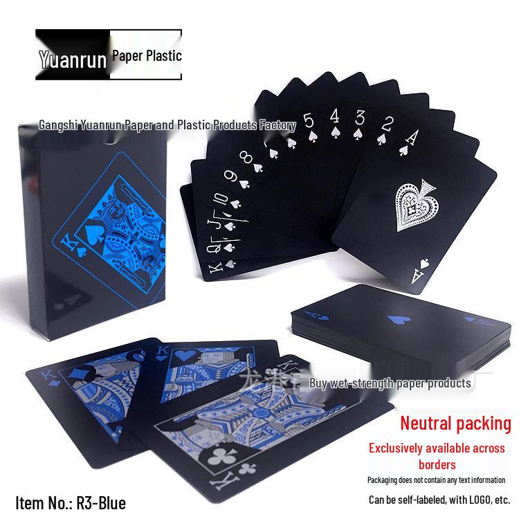 

Creative Black PVC Waterproof Poker Playing Cards 100 decks/box