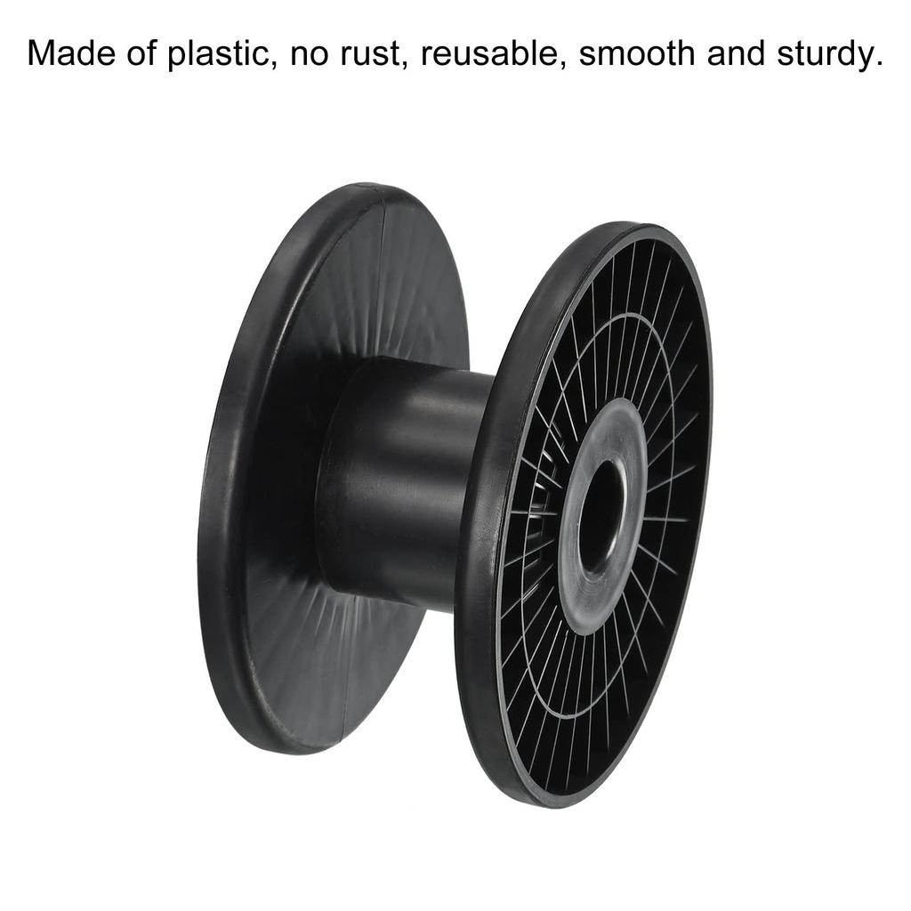 PATIKIL 120mm Floss Plastic Empty Wire Weaving Bobbins for Chain Black Bobbins, 4-Pack, Spools, Tape, Embroidery, Sewing,