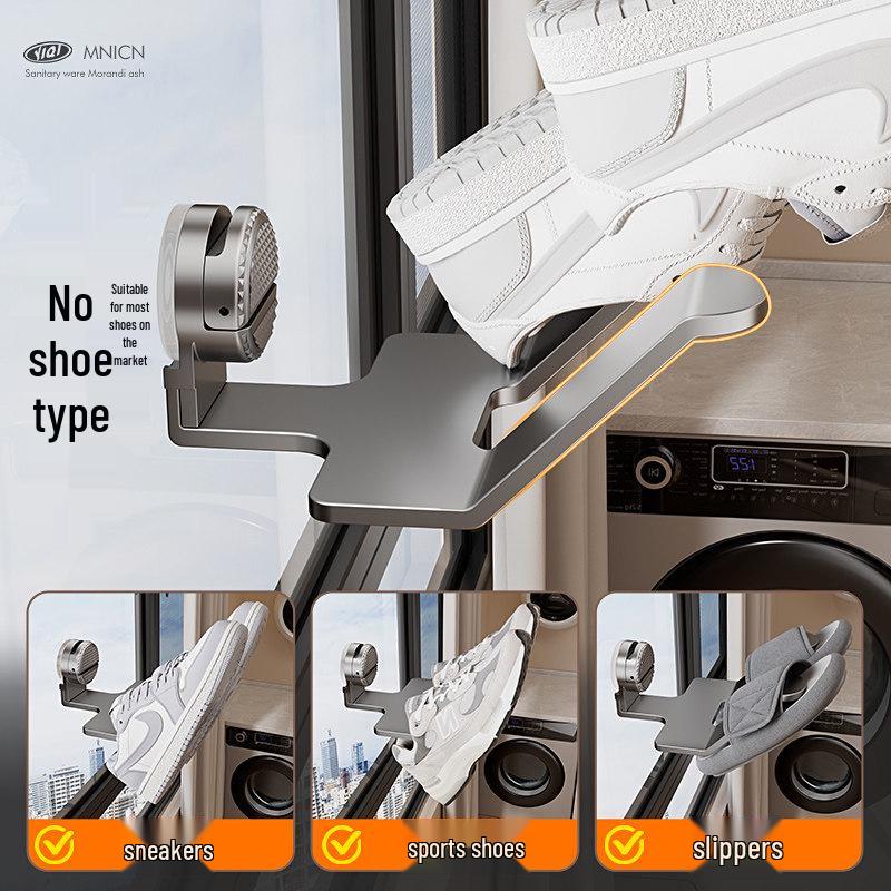 Suction Cup Shoe Rack: No-Punch Balcony Sandal & Shoe Drying Solution