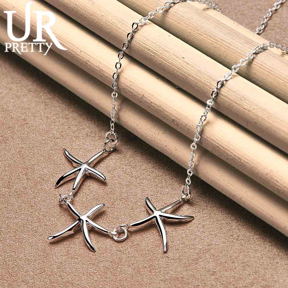 925 Sterling Silver Three-star Necklace Fashion Wedding Jewelry