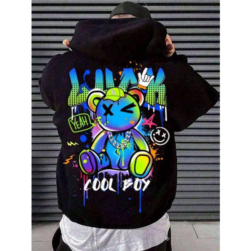 Personalized Bear Graphic Print Men's Hoodies Fashion Pullover Autumn Clothing Casual Clothes Women Tops Sweatshirts
