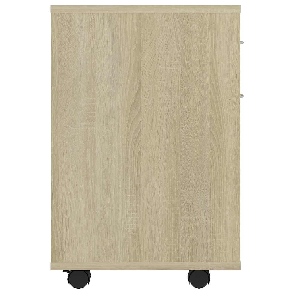 Vidaxl Rullande Skåp, Vit Och Sonoma Ek, 45X38X54 Cm