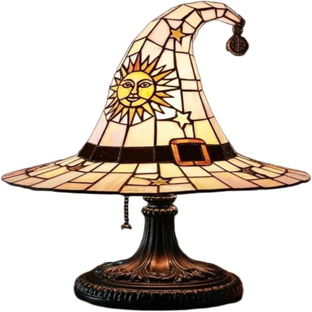 LED Witch Hat Table Lamp USB Socket Bedroom Ornament New Bedroom Decoration