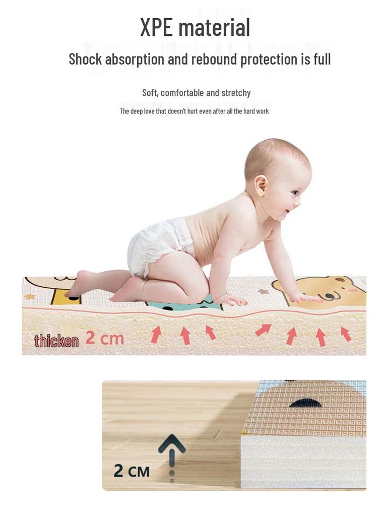 Thickened Foldable Baby Crawling Mat: Soft Foam Floor and Play Mat for Infants