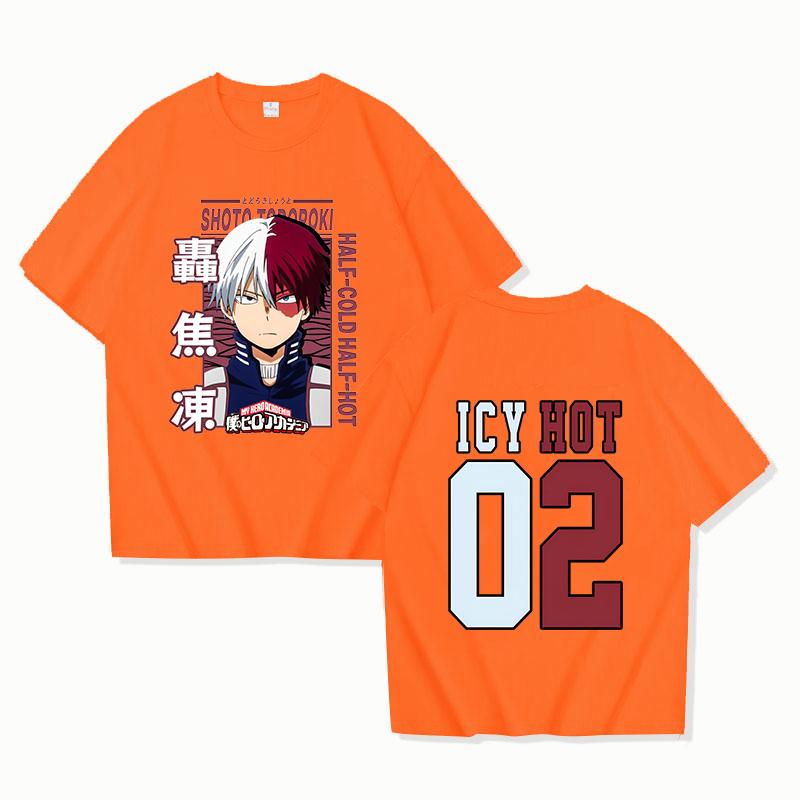Funny Todoroki Shoto Print T-shirt Summer Anime Pattern T Shirt Women Men Short Sleeve Loose Shirts