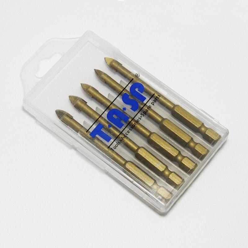 5Pcs Ceramic Tile Glass Drill Bits 1/4" Hex Shank Set for Chucks Bit Holder 3-10 5Pcs Ceramic Tile Glass Drill Bits 1/4" Hex Shank Set for Chucks Bit Holder 3-10