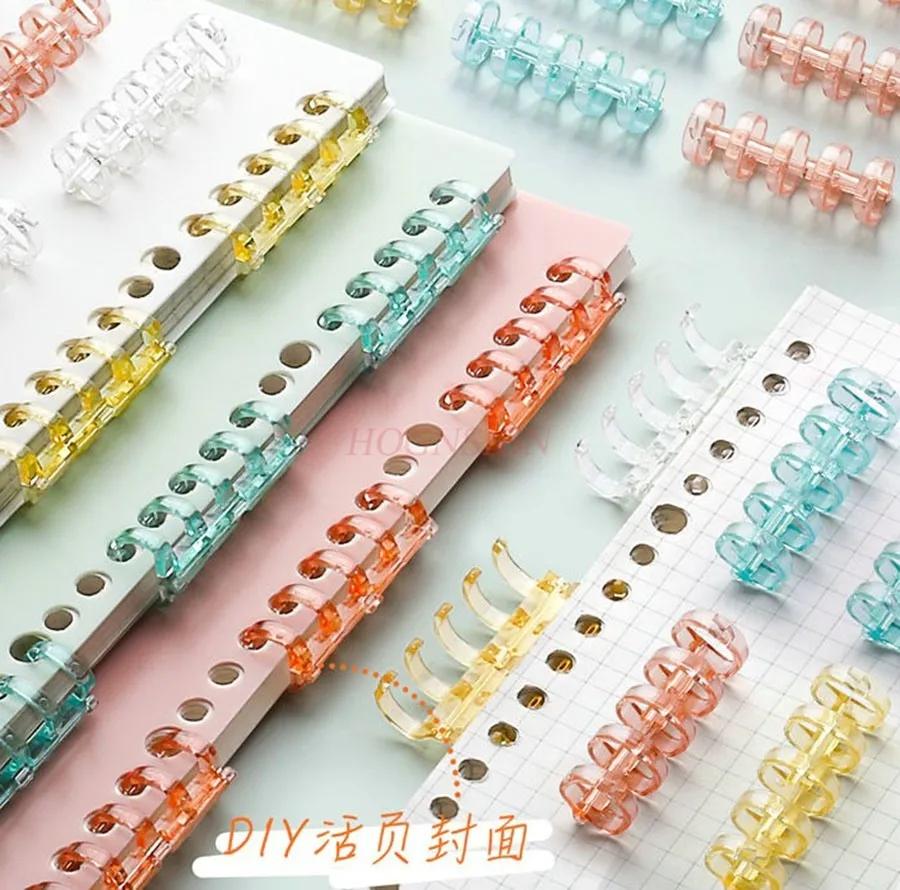 10pcs Loose Leaf Notebook, Binder, Ring, Transparent Book Ring, Coil, Binding Clip, Punching Ring, Buckle Ring