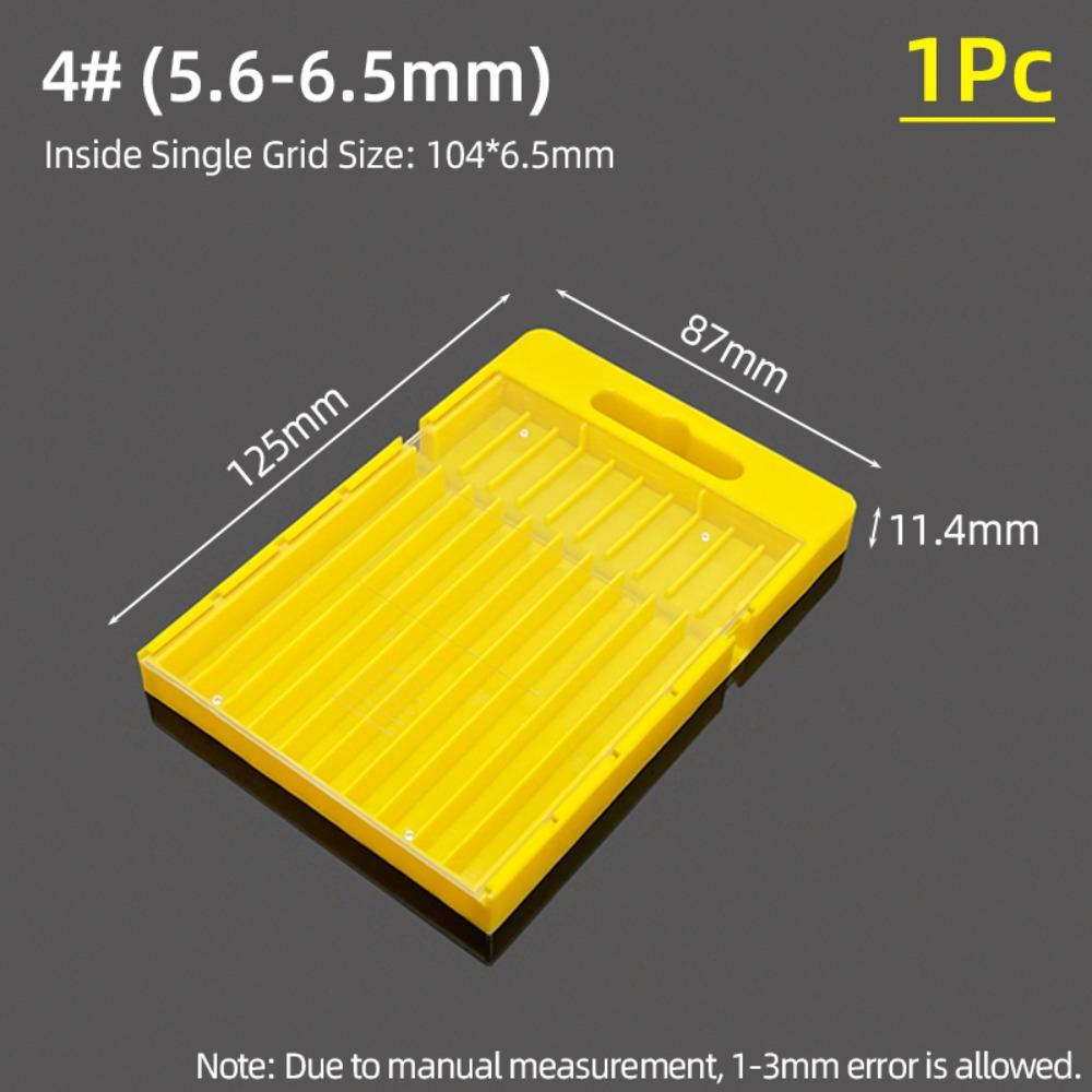 1Pcs Plastic Drill Bits Storage Box Pull-out Multi-gauge Tool Parts Storage Case 5/10 Grids Hardware Tool Box
