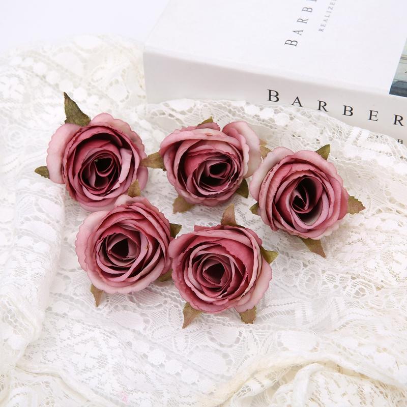 

3/5PCs Artificial Rose Flowers 5cm Silk Fake Flowers Heads for Home Room Dceor Wedding Marriage Decoration DIY Gifts Accessory 3Pcs