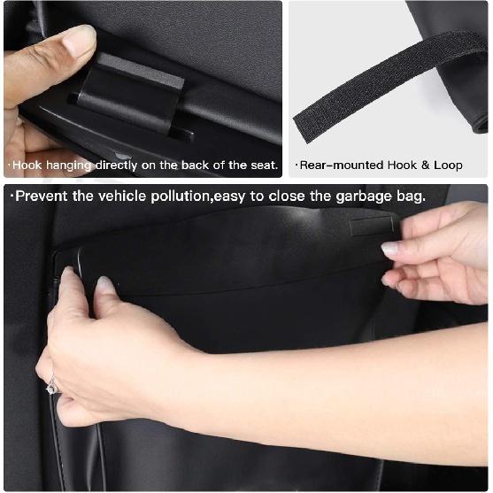 Car Garbage Bag Back Seat Waterproof Trash Bag Rubbish Cans Hanging Storage Organizer For Tesla Model 3 Model Y 2021 2022