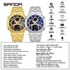 Sanda Trendy Multifunctional Waterproof Student Wristwatch with World Time Display