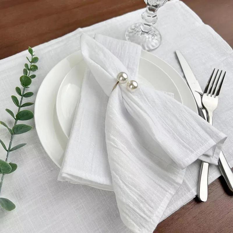 50pcs Napkins 100% cotton Dinner Napkins 30x45cm Sage Green Rustic Table Napkins For Wedding Party Baby shower Table Decor