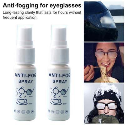 20 ml Brillen-Antibeschlagspray, multifunktionales Brillenglas, Motorradvisier, Schnorchel, Gesichtsschutz, Ski- und Schwimmbrillen-Reinigungs- und Entnebelungsmittel