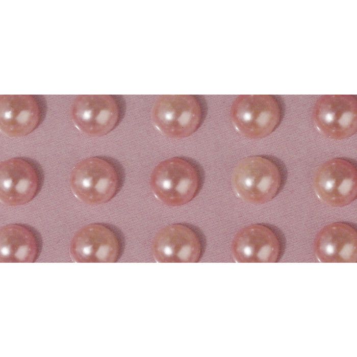 Demi-perles en plastique, autocollants, 5 mm, 80 pces, rose
