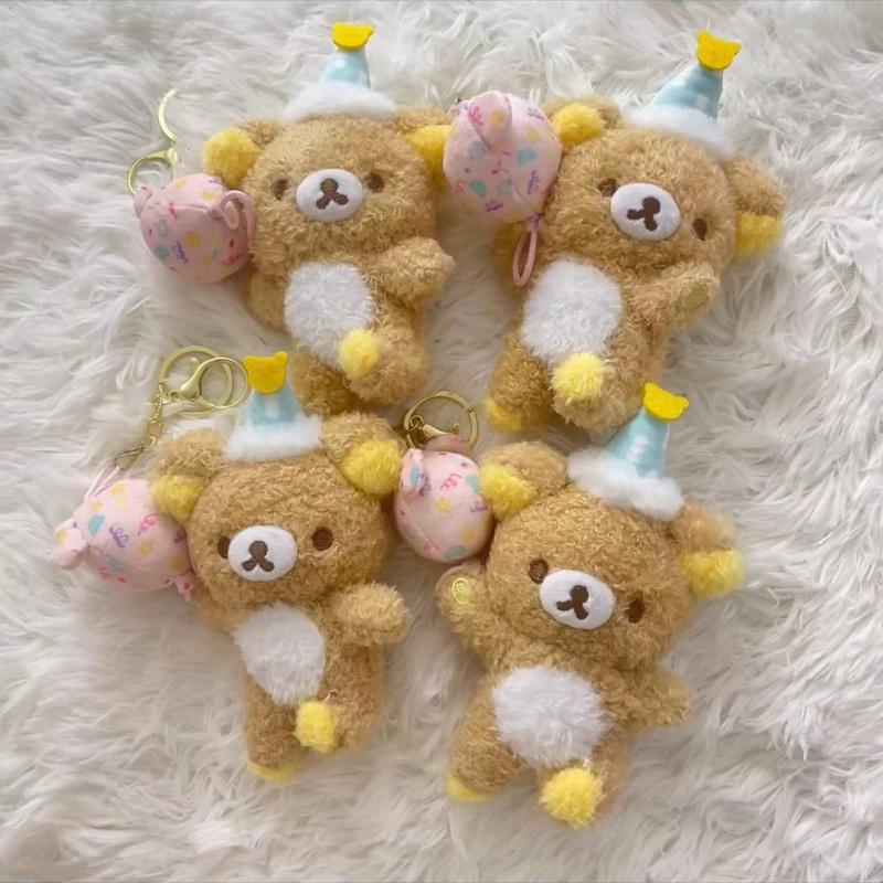 Entzückender Ballon-Bär Plüsch Niedliches Spielzeug Puppe Geburtstag Schlüsselanhänger Rilakkuma Plüschanhänger Für Taschen Dekoration Geschenk