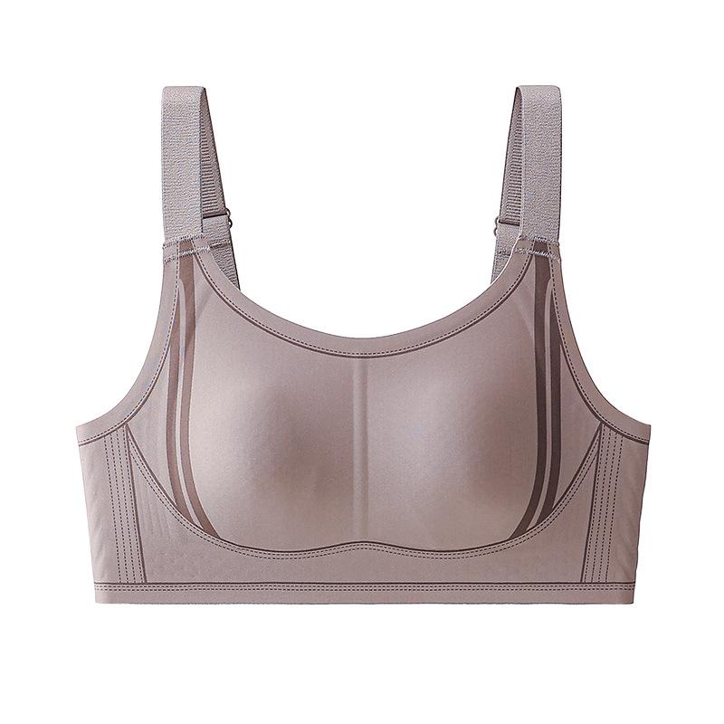 One-piece fixed cup shockproof fitness sports bra high-strength large chest shock-absorbing gathering beautiful back sports underwear women
