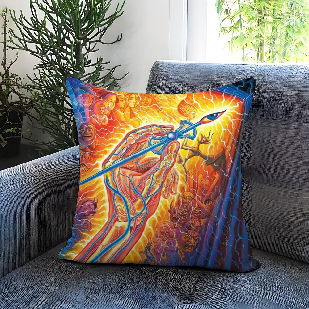 A-Alex GreyS Art Cushion Cover Comfortable Reversible Pillow Cover Ideal for Car Sofa Bedroom & Beyond